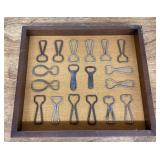 Church key bottle openers in 15" x 16ï¿½ shadowbox