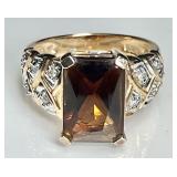 Sterling silver smoky quartz ring