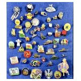 Group of hat pins and souvenir pins
