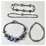 4 sterling silver bracelets