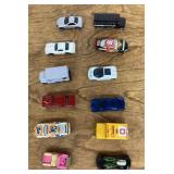 12 Hot Wheel style diecast cars