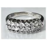 Sterling silver ring with clear stones