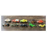 10 Hot Wheels diecast vehicles