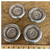 Glass coasters with sterling rims