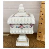 Westmoreland milk glass covered compote