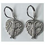 Sterling silver heart earrings with CZs