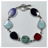 Sterling silver gemstone bracelet