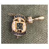 Gold filled ABWA Past President pin