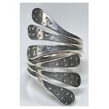 Sterling silver wraparound ring --adjustable