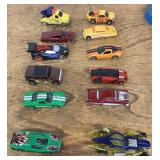 12 Hot Wheel style diecast cars