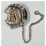 10k gold and seed pearl sorority pin