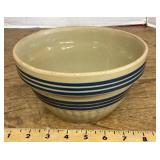 Blue banded stoneware mixing bowl