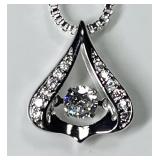 Sterling silver necklace with clear stones