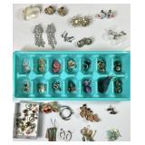 Costume jewelry pierced and clip on earrings