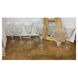 Set of 8 crystal wine glasses