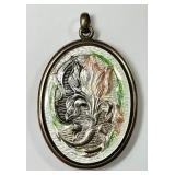 Antique gold filled enameled locket