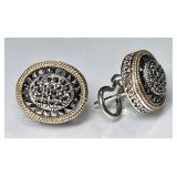 Sterling silver marcasite pierced earrings