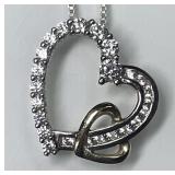 Sterling silver 10k gold heart necklace