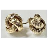 14k gold knot earrings