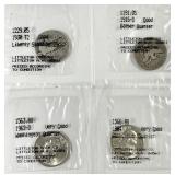 4 silver quarters