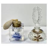 Vintage perfume bottle and perfume atomizer
