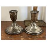 Weighted sterling candle holders