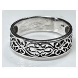 Sterling silver filigree ring