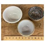 3 small pottery bowls