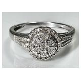 Sterling ring with tiny diamonds