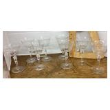 Set of 8 crystal wine glasses