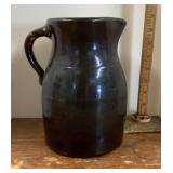 Brown stoneware pitcher