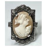 Sterling silver cameo ring