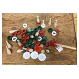 Plastic carom game pieces, etc.