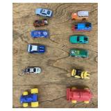 12 Hot Wheel style vehicles