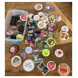 Box of pinback buttons
