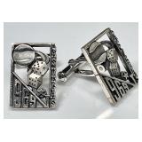 Sterling silver 1969 Las Vegas cufflinks