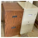 2 metal 2-drawer filing cabinets