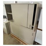 2 metal cabinets with sliding doors