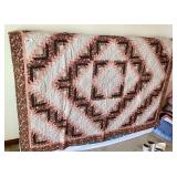 77" x 64" machine stitched quilt