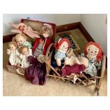 Vintage dolls, Raggedy Ann & Andy,