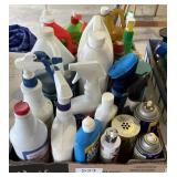Large flat w/household cleaners & chemicals