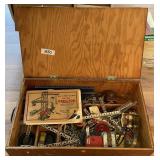Vintage erector set in plywood box