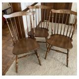 3 Hitchcock spindle-back chairs