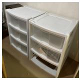 2 rollaround Rubbermaid drawers with fabric