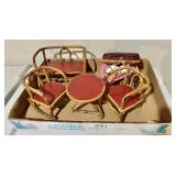 Doll furniture and doll picnic basket