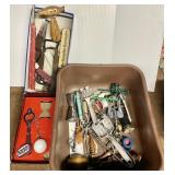 Plastic bin of bar ware