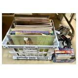LPs, VHS, CDs, reel-to-reel in tote