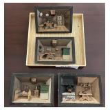4 vintage dioramas made in Italy