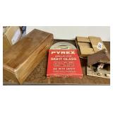 German weather house, wood box, 3 sight glass