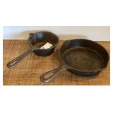 Cast iron melting pot and #3 Wagner skillet